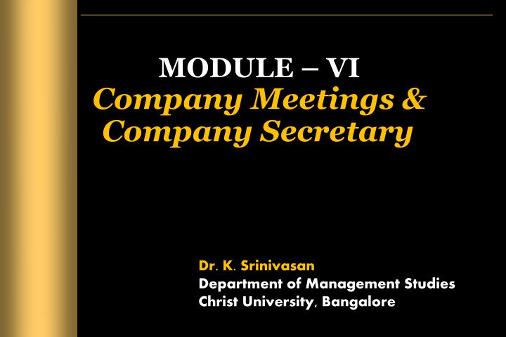 module vi company meetings company secretary