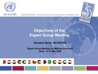 Objectives of the Expert Group Meeting Giovanni Savio, UN-ESCWA