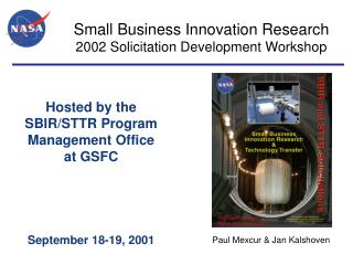 Small Business Innovation Research 2002 Solicitation Development Workshop