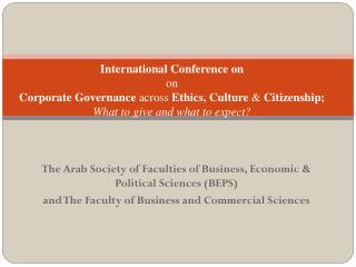 The Arab Society of Faculties of Business, Economic &amp; Political Sciences (BEPS)