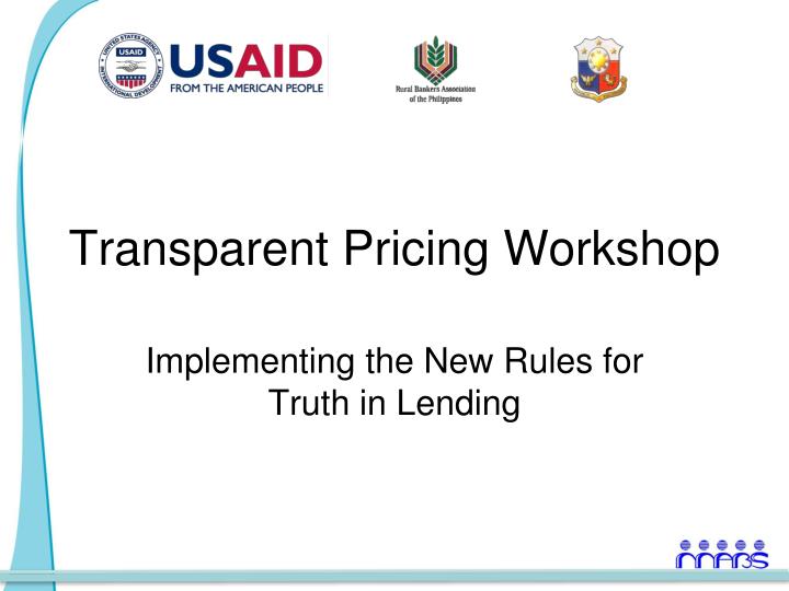 transparent pricing workshop