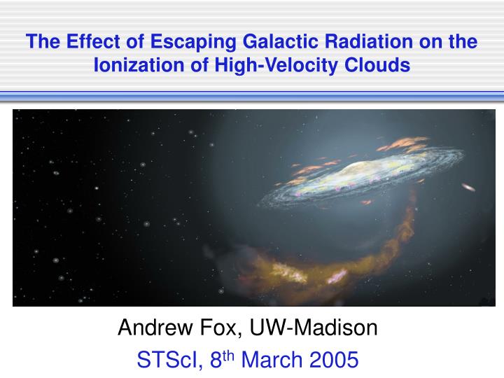 the effect of escaping galactic radiation on the ionization of high velocity clouds
