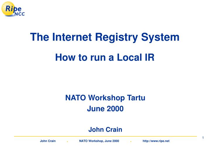 the internet registry system how to run a local ir