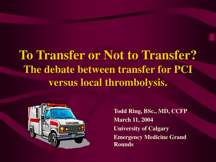 to transfer or not to transfer the debate between transfer for pci versus local thrombolysis
