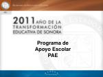 Programa de Apoyo Escolar PAE - slide 1