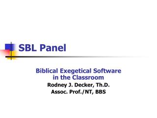 SBL Panel