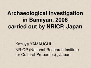 Archaeological Investigation in Bamiyan, 2006 carried out by NRICP, Japan
