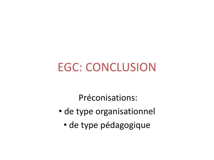 egc conclusion