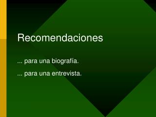 recomendaciones