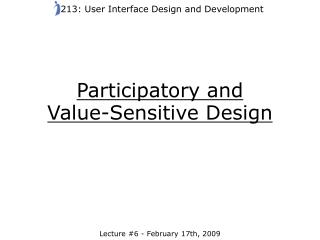 Participatory and Value-Sensitive Design