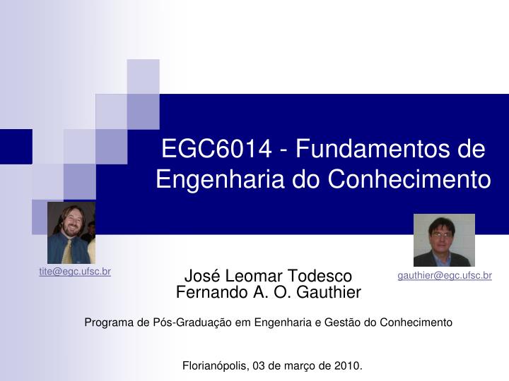 egc6014 fundamentos de engenharia do conhecimento