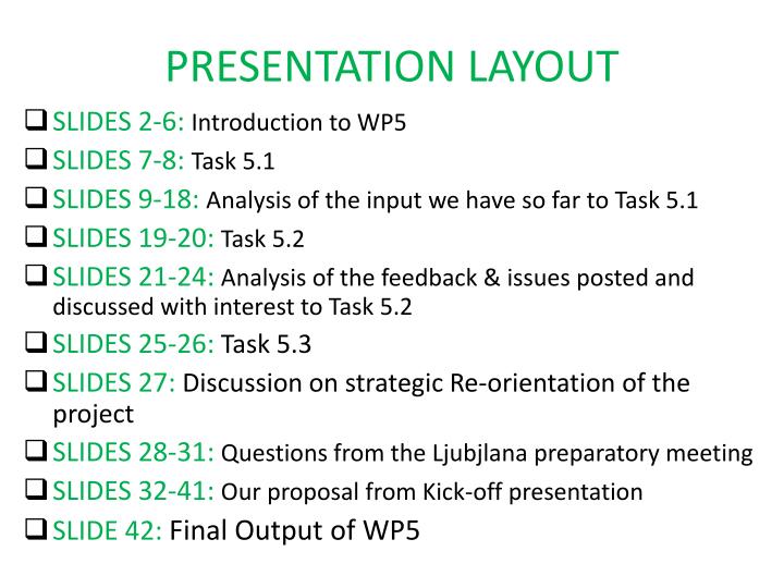presentation layout