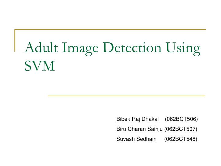 adult image detection using svm