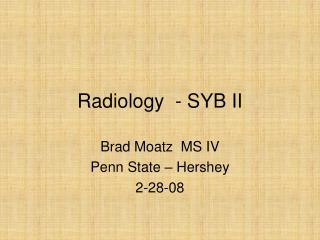 Radiology - SYB II