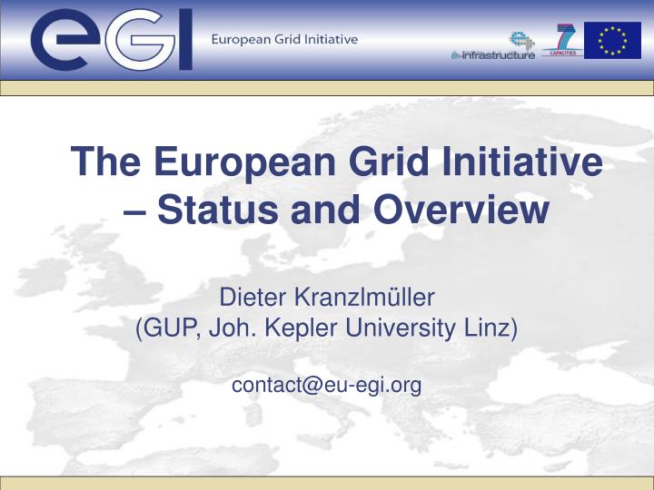 the european grid initiative status and overview