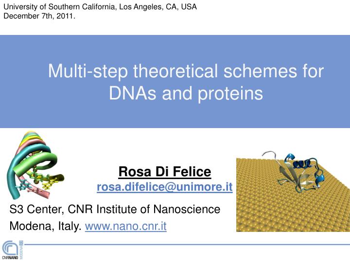 multi step theoretical schemes for dnas and proteins