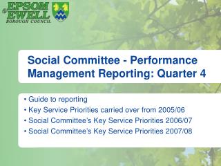 Social Committee - Performance Management Reporting: Quarter 4