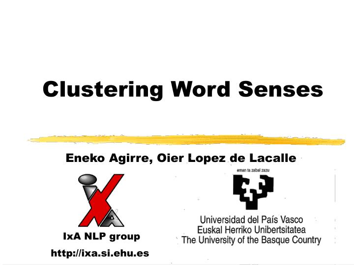 clustering word senses