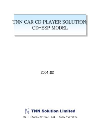 TNN CAR CD PLAYER SOLUTION CD-ESP MODEL