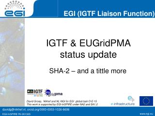 IGTF &amp; EUGridPMA status update