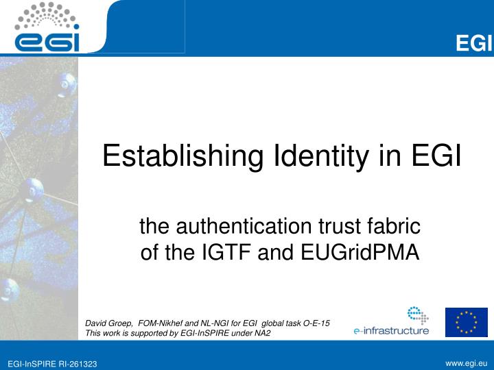 establishing identity in egi