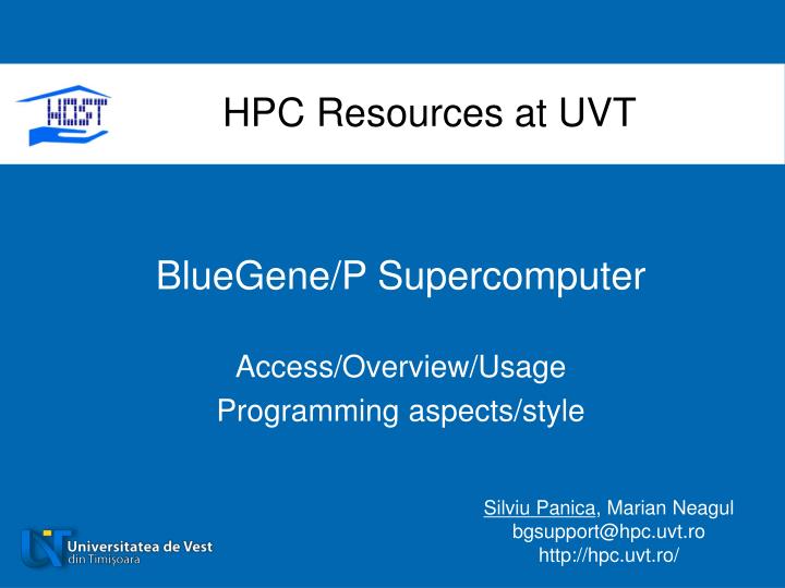bluegene p supercomputer