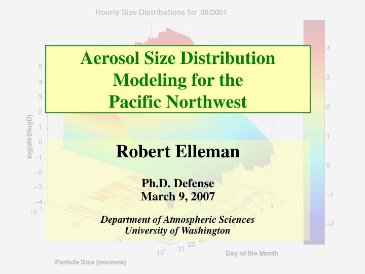 aerosol size distribution modeling for the pacific northwest