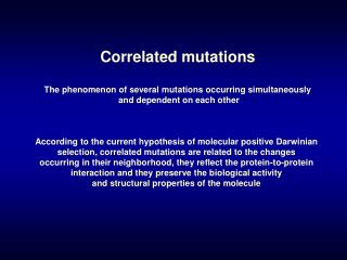 Correlated mutations