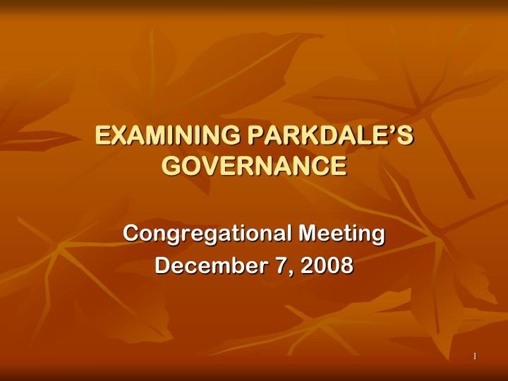 examining parkdale s governance