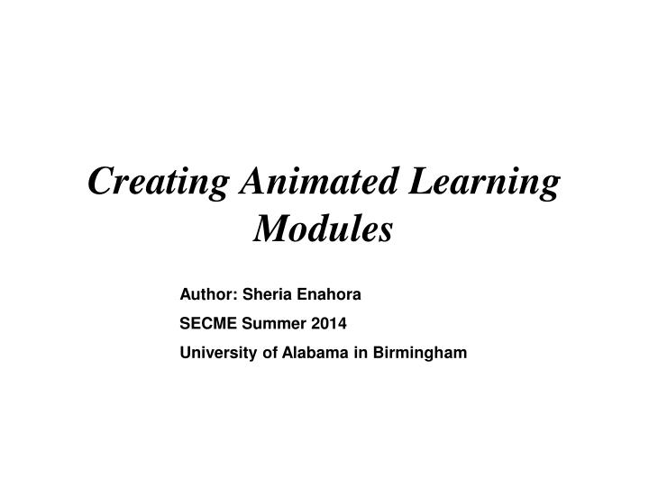 creating animated learning modules