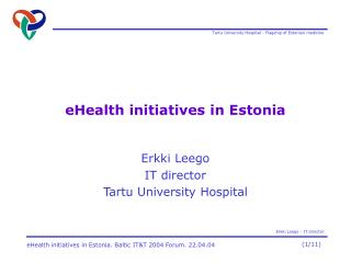 eHealth initiatives in Estonia
