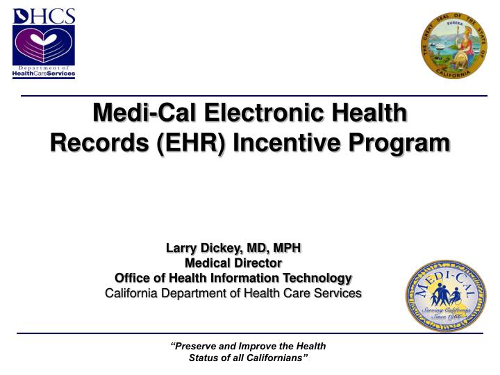 medi cal electronic health records ehr incentive program