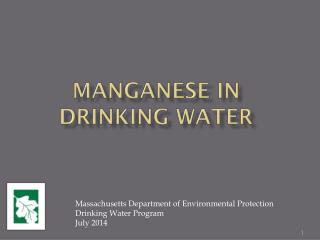 Manganese in Drinking Water