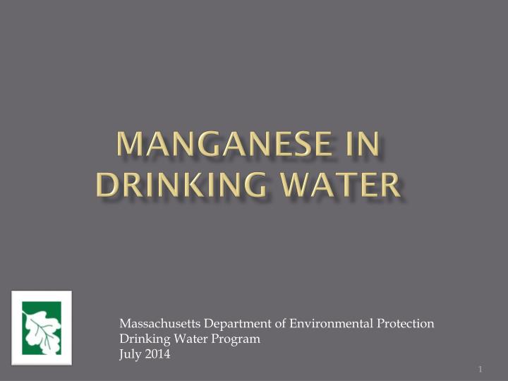 manganese in drinking water