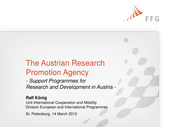 the austrian research promotion agency
