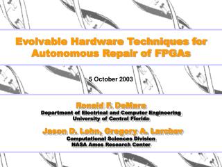 Evolvable Hardware Techniques for Autonomous Repair of FPGAs