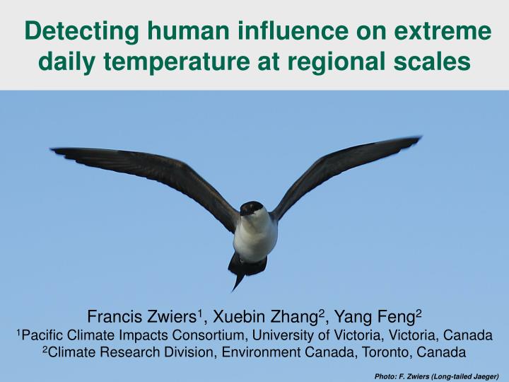 detecting human influence on extreme daily temperature at regional scales