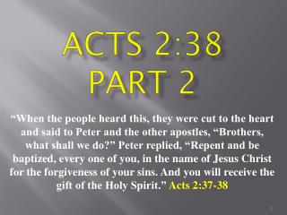 Acts 2:38 Part 2