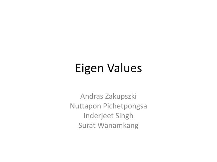 eigen values