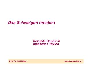 das schweigen brechen