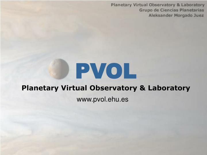 pvol planetary virtual observatory laboratory