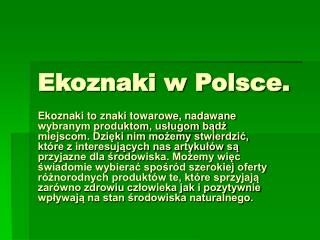 ekoznaki w polsce