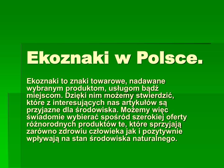 ekoznaki w polsce