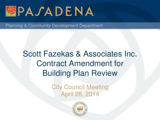 Scott Fazekas &amp; Associates Inc. Contract Amendment for Building Plan Review