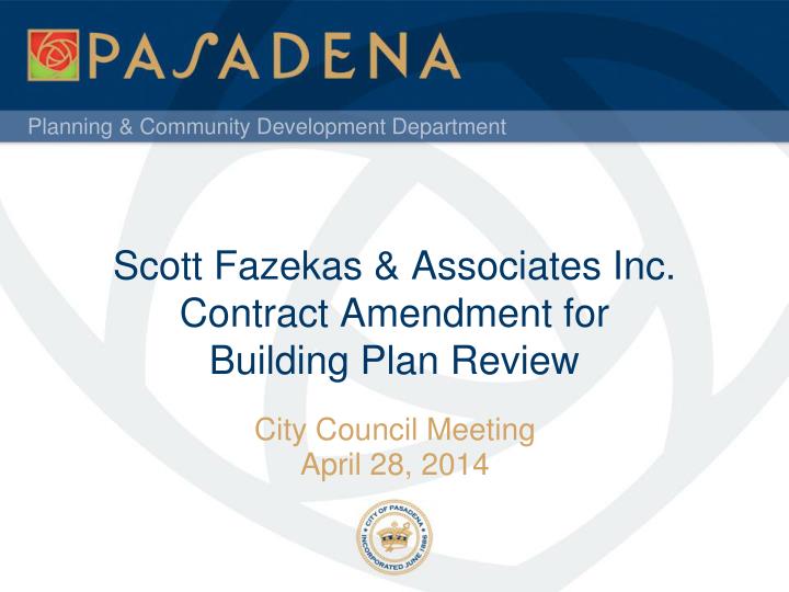 scott fazekas associates inc contract amendment for building plan review