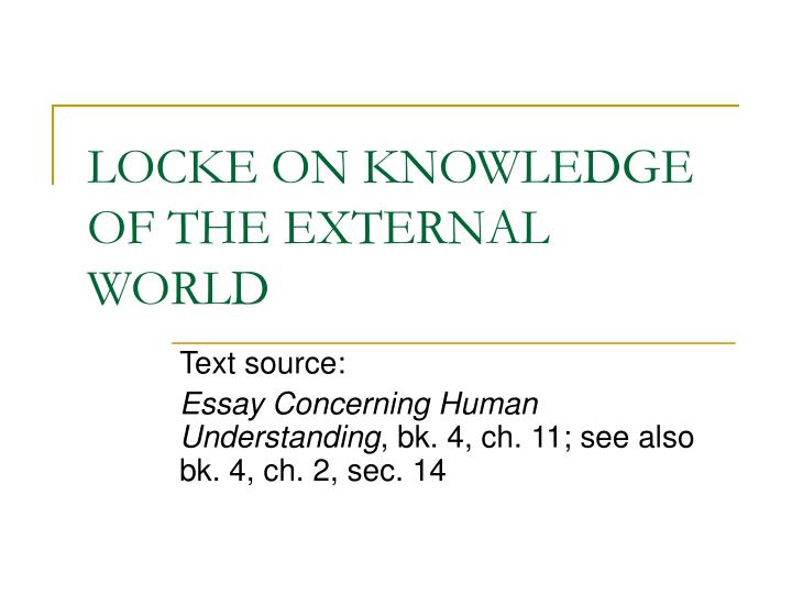 locke on knowledge of the external world