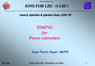 IONS FOR LHC (I-LHC)