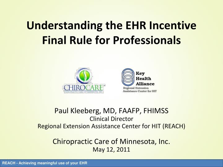 understanding the ehr incentive final rule for professionals
