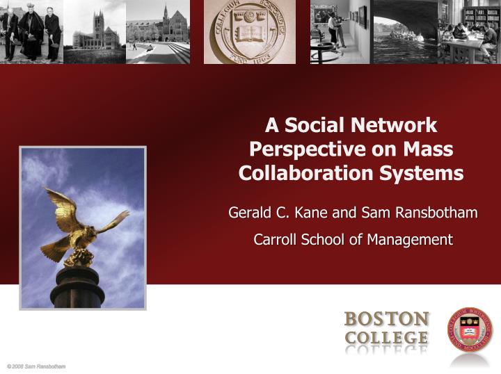 a social network perspective on mass collaboration systems