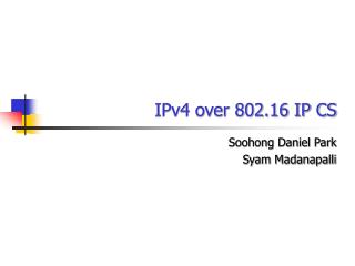 IPv4 over 802.16 IP CS